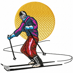 Ski Embroidery Design 4 Ski Embroidery Design 4